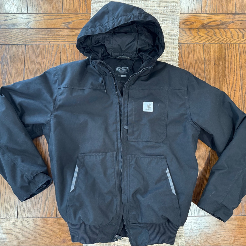 Carhartt Men's Black Raincoat with Hood